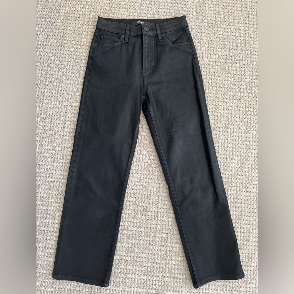 Hudson black wax coated jeans